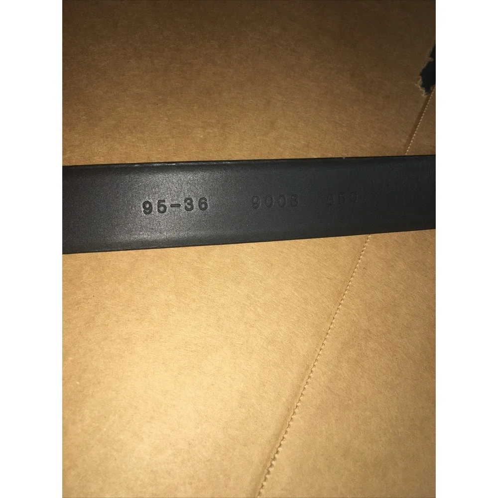 Hugo Boss Vtg 80's Men's Belt Blk Genuine Leather Logo Silver Buckle size 95-36